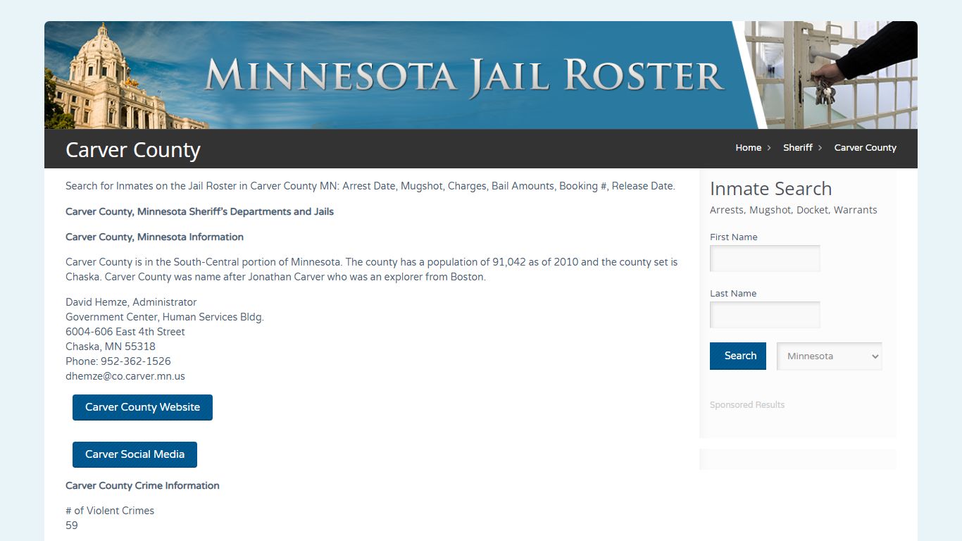 Carver County | Jail Roster Search